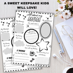 All About Mom Printable | Kids Mother's Day Keepsake Worksheet (Instant Download)