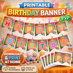 Birthday Bunting Banner A-Z | Printable Kids Party Decor (Digital Download)