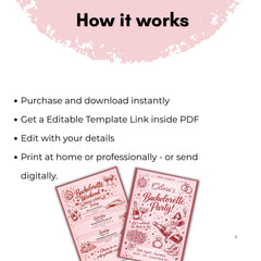 Bachelorette Invitation Template | Canva Editable Weekend Itinerary, Funky Retro Hens Party Invite