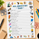 All About My Dad Printable | Father's Day Questionnaire for Kids | Dad Gift From Kids