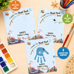 Father’s Day Handprint Craft Printable | Dad Fishing Gift from Kids | DIY Keepsake PDF