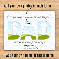 Father’s Day Gift for Dad | Editable Daddy Photo Collage Canva Template | Custom Dad