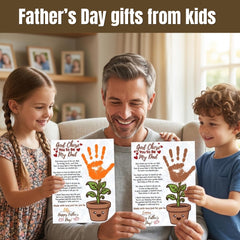 Christian Father's Day Handprint Art | Personalized Dad Gift from Kids | Sunday School