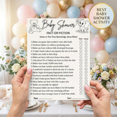 Baby Shower Fact or Fiction Game Printable | True or False Baby Shower Trivia, Baby