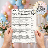 Baby Shower Trivia Game Printable | Baby Shower Games, Baby Trivia Quiz, Gender Neutral