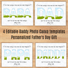 Father’s Day Gift for Dad | Editable Daddy Photo Collage Canva Template | Custom Dad