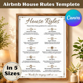 Airbnb House Rules Template | Editable Canva Sign | House Rules Printable, Vacation Rental Decor, Airbnb Welcome Poster