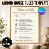 Airbnb House Rules Template | Editable Canva Sign | Airbnb House Rules Printable, Vacation Rental Poster, Rental Property Decor