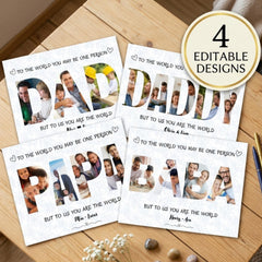 Father’s Day Gift for Dad | Editable Daddy Photo Collage Canva Template | Custom Dad