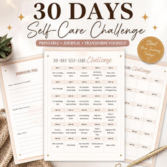 30-Day Self-Care Challenge Printable | Wellness Journal (A4 Digital Download) | Printable
