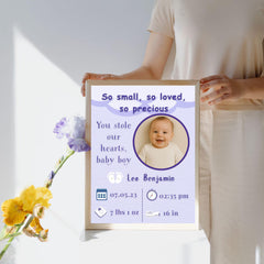 Baby Birth Stats Poster | Birth Announcement Digital Print | Nursery Decor Gift