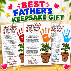 Christian Father's Day Handprint Art | Personalized Dad Gift from Kids | Sunday School