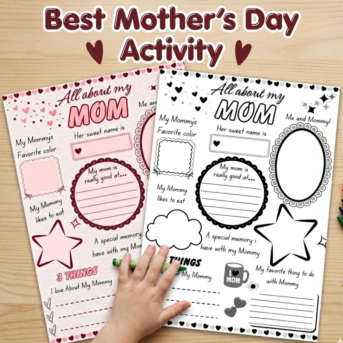 All About Mom Printable | Kids Mother's Day Keepsake Worksheet (Instant Download)