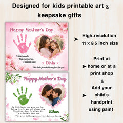 Mothers Day Gift Handprint Craft Printable | Editable Kids Printable Art with Photo | DIY