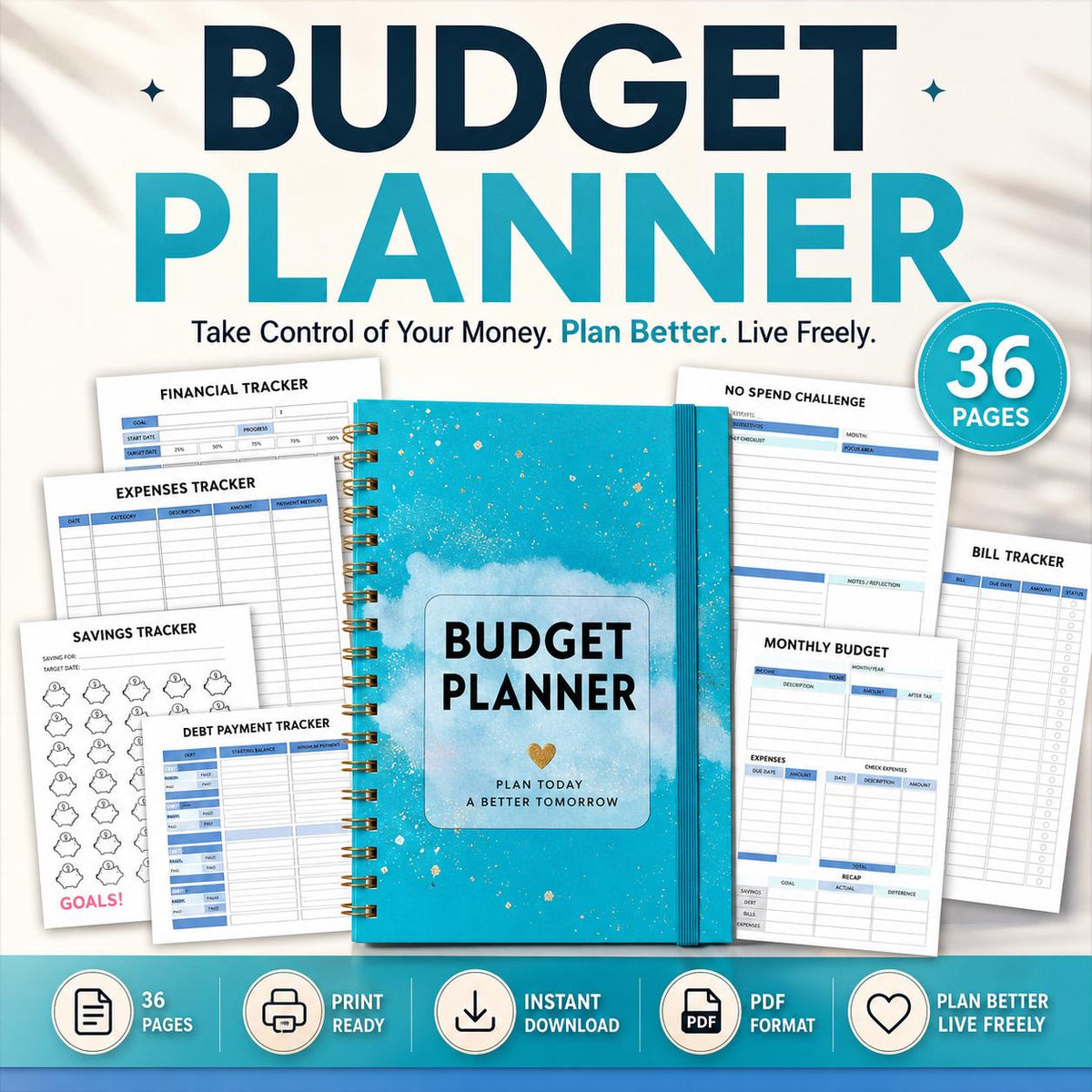 ADHD Budget Planner | Financial & Expense Tracker | A4 Letter Size PDF