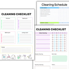 Cleaning Checklist & Schedule Printable ADHD Home Cleaning Planner , Weekly Monthly Chore