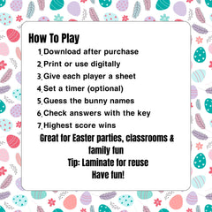 Easter Name That Bunny Game | Printable Easter Party Activity (PDF & JPG Downloadable