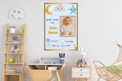 Custom Baby Birth Stats Poster, Nursery Wall Art (Digital Download) | Printable PDF
