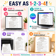 Airbnb Check-Out Sign Template | Editable Canva Printable | Guest Departure Instructions, VRBO Vacation Rental Sign