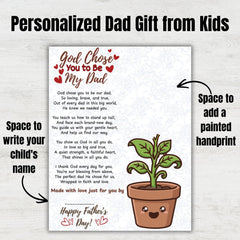 Christian Father's Day Handprint Art | Personalized Dad Gift from Kids | Sunday School