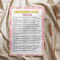 Mothers Day Trivia Printable Game | Family Party Activity & Kids Quiz Sheet A4 US Letter