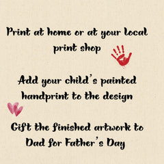 Father’s Day Handprint Craft Printable | Dad Fishing Gift from Kids | DIY Keepsake PDF