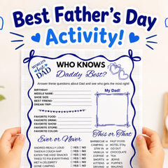 Who Knows Daddy Best Printable | Father’s Day Game & All About My Dad Activity | Dad