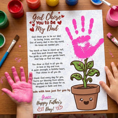 Christian Father's Day Handprint Art | Personalized Dad Gift from Kids | Sunday School