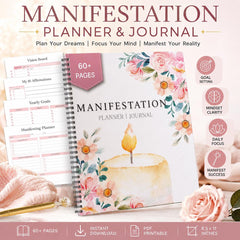 Manifestation Planner | Law of Attraction Workbook | 60-Page Undated PDF