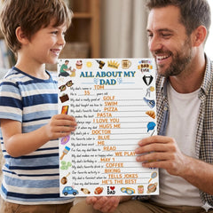 All About My Dad Printable | Father's Day Questionnaire for Kids | Dad Gift From Kids