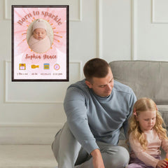 Newborn Birth Stats Artwork | Custom Baby Announcement Poster | Nursery Printable Gift