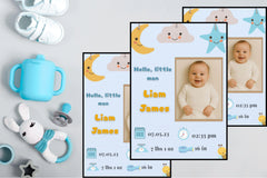 Custom Baby Birth Stats Poster, Nursery Wall Art (Digital Download) | Printable PDF