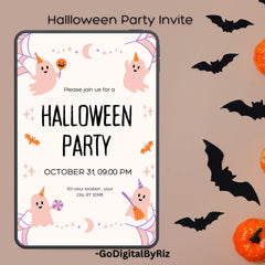 Editable Halloween Party Invitation Template (Digital Download)