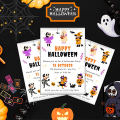 Editable Kids Halloween Party Invitation | Spooky Theme (Digital)