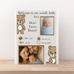 Baby Birth Stats Poster | Birth Announcement Digital Print | Nursery Decor Gift