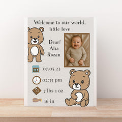 Baby Birth Stats Poster | Birth Announcement Digital Print | Nursery Decor Gift