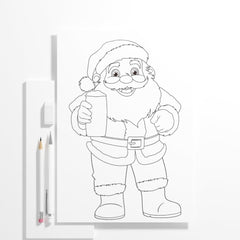 Printable Santa Coloring Page, Christmas Holiday Activity kids (Digital Download)