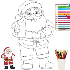 Printable Santa Coloring Page, Christmas Holiday Activity kids (Digital Download)