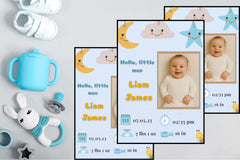 Custom Baby Birth Stats Poster, Nursery Wall Art (Digital Download)