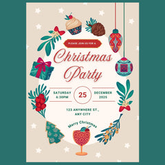 Editable Christmas Party Invitation Template | 5x7 Canva Design (Digital Download)