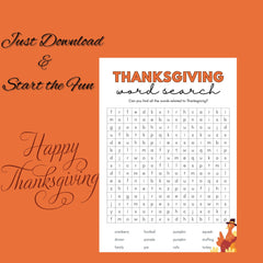 Thanksgiving Word Search Printable for Kids & Family Fun | A4 Paper Size | Instant Download