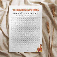 Thanksgiving Word Search Printable for Kids & Family Fun | A4 Paper Size | Instant Download