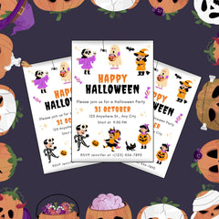 Editable Kids Halloween Party Invitation | Spooky Theme (Digital)