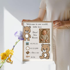 Baby Birth Stats Poster | Birth Announcement Digital Print | Nursery Decor Gift
