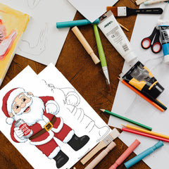 Printable Santa Coloring Page, Christmas Holiday Activity kids (Digital Download)