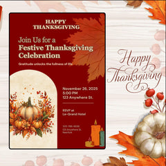 Editable Thanksgiving Invitation , Printable Friendsgiving Dinner Invite, Fall Party Digital Download, Autumn Celebration Card