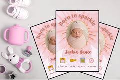 Newborn Birth Stats Artwork | Custom Baby Announcement Poster | Nursery Printable Gift | A4, A2, 8x10