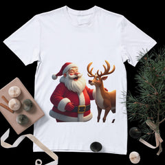 Funny Santa & Reindeer PNG | 300 DPI Christmas Shirt Design | Laughing Holiday Sublimation Art