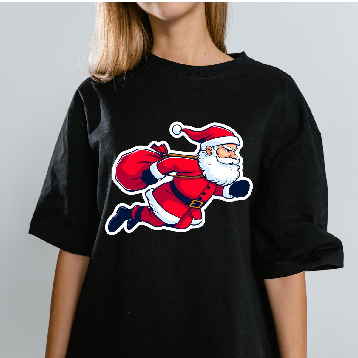 Flying Santa SVG PNG Digital Download - Angry Claus Christmas Decal - Dynamic Fast X-Mas PNG