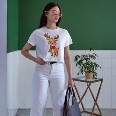 Adorable Christmas Reindeer PNG | 300 DPI Shirt Design | Xmas Sublimation | Printable Rudolph Art